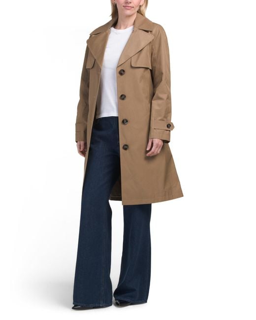 Tj Maxx Blue Single Breasted Trench Jacket, Cotton/Polyester