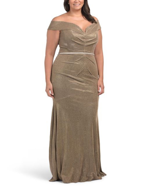 Tj Maxx Brown Off The Shoulder Gown For Polyester