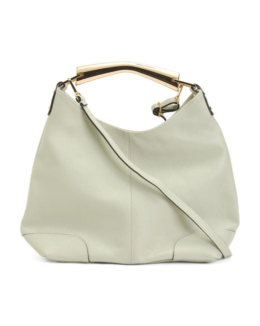 Tj Maxx Metallic Leather Hobo With Metal Hardware Strap For Leather