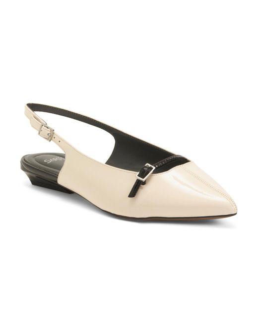 Tj Maxx Natural Patent Leather Emma Pointy Toe Slingback Flats For