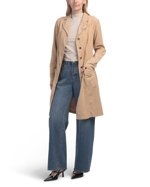 Tj Maxx Blue Cord Belted Trench Coat, Cotton