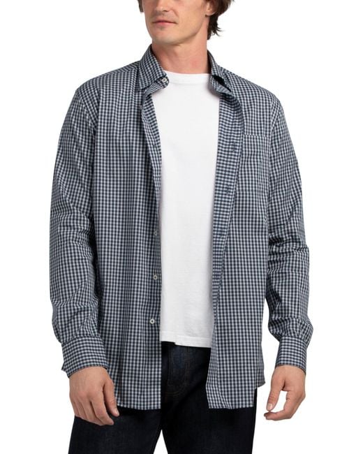Tj Maxx Gray Long Sleeve Charleston Pender Plaid Sportshirt For Spandex/Cotton/Polyester for men