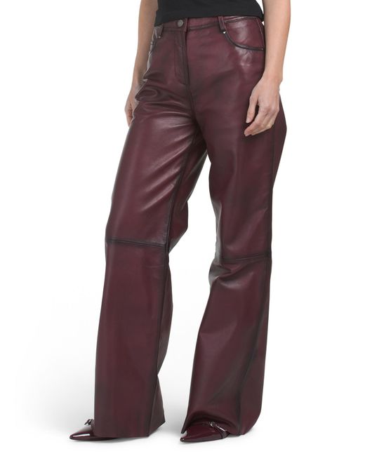 Tj Maxx Purple Leather Wide Leg Pants For Polyester/Leather