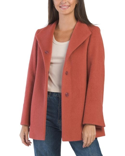 Tj Maxx Red Virgin Wool Blend Coat, Wool/Viscose/Alpaca