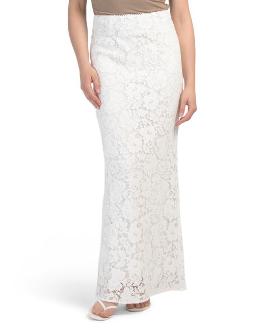 Tj Maxx White Florence Maxi Skirt For Nylon/Cotton/Viscose