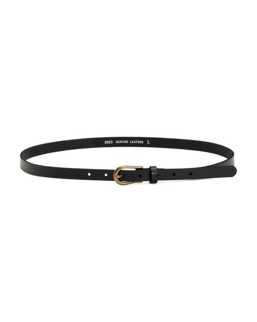 Tj Maxx Black Leather Basic Skinny Belt With Simple Equestrian Buckle For