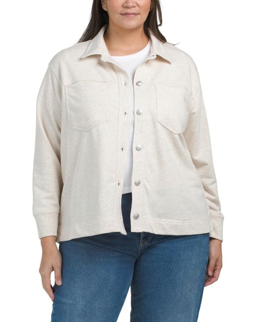 Tj Maxx White Plus Knit Jacket For Cotton/Polyester