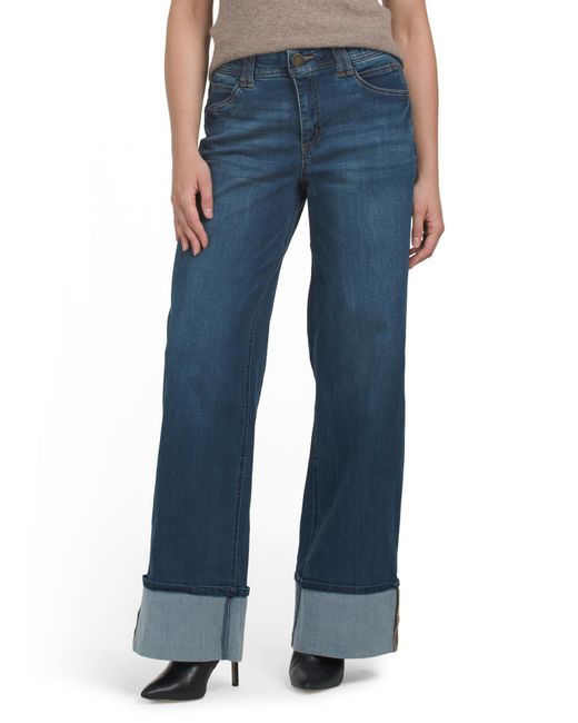 Tj Maxx Blue Ab Tech High Rise Wide Leg Jeans For Spandex/Cotton/Polyester