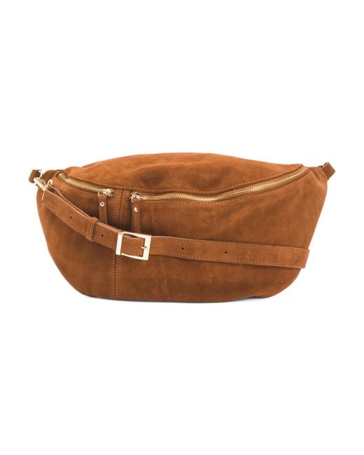 Tj Maxx Brown Suede Large Belt Bag For /Suede