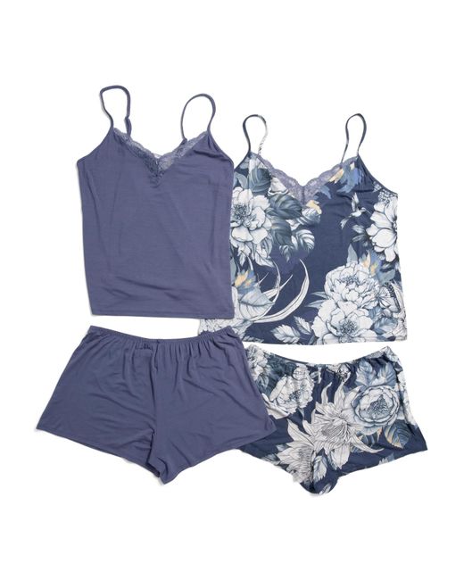 Tj Maxx Blue 4Pk Flying Garden Sleep Set For Spandex/Modal