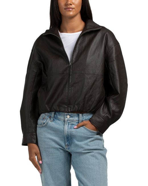 Tj Maxx Black Zip Front Bomber Jacket, Cotton/Polyester/Rayon