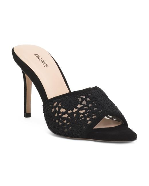 Tj Maxx Black Armande Crochet Heeled Sandals For Leather