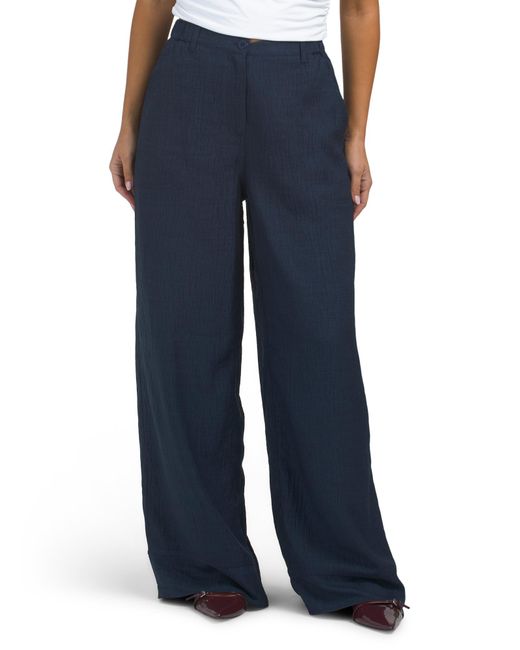 Tj Maxx Blue Woven Wide Leg Pants For Polyester