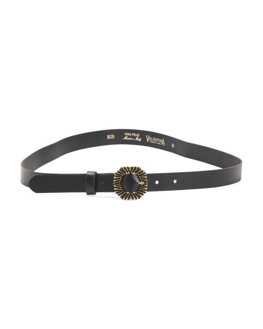 Tj Maxx Black Leather Ray Edge Buckle Belt, Leather