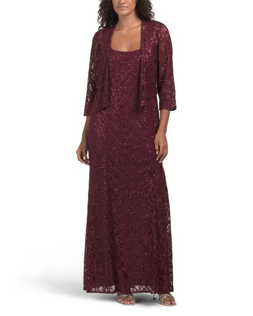 Tj Maxx Purple 2Pc Jacket And Dress Set For Nylon/Spandex/Polyester