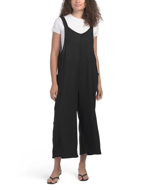 Tj Maxx Black Flowy Jumpsuit For Linen/Rayon
