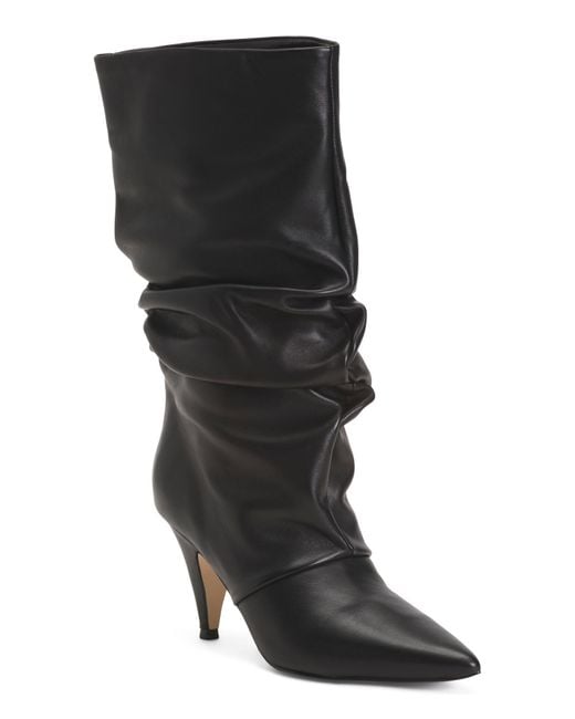 Tj Maxx Black Leather Paityn Scrunch Boots For