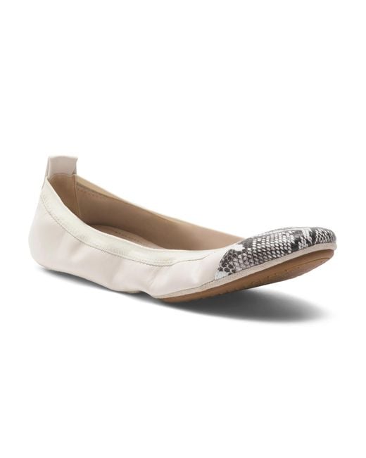 Tj Maxx White Leather Samantha Foldable Ballet Flats For Leather/Suede