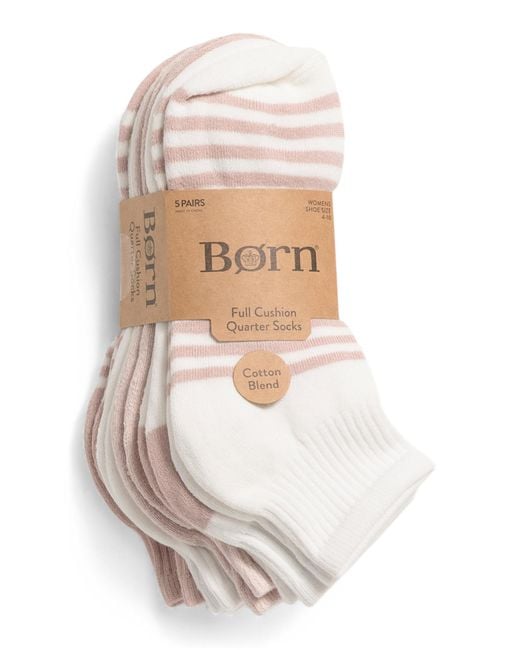 Tj Maxx White 5Pk Full Cushioned Quarter Socks For Spandex/Cotton/Polyester