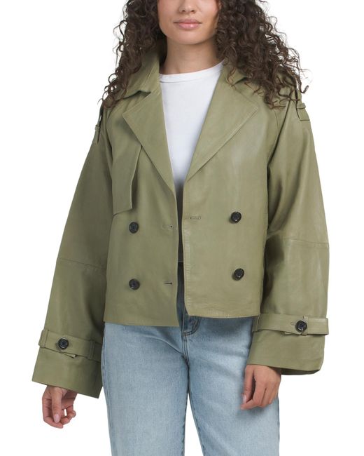 Tj Maxx Green Leather Bailey Jacket For