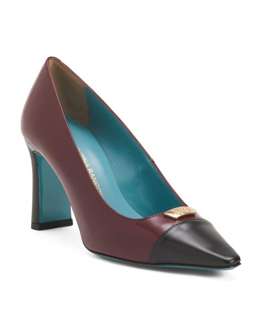 Tj Maxx Blue Leather Fulvia Cap Toe Pumps For