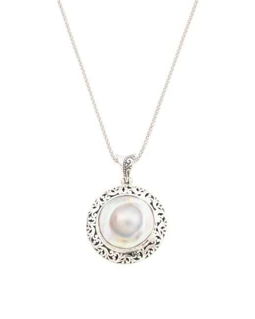 Tj Maxx White Sterling Mabe Pearl Necklace