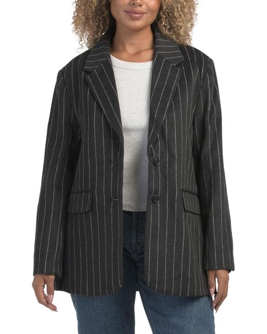 Tj Maxx Black Wool Blend Jane Oversized Blazer For Polyester/Acrylic/Wool