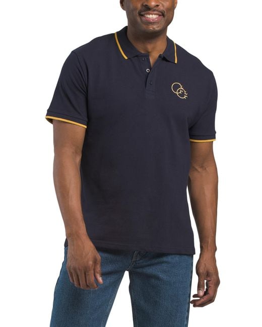 Tj Maxx Blue Logo Polo For Cotton for men