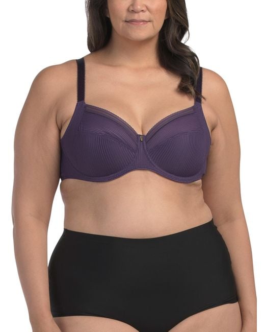 Tj Maxx Blue Full Figure Full Cup Side Support Bra For Polyester