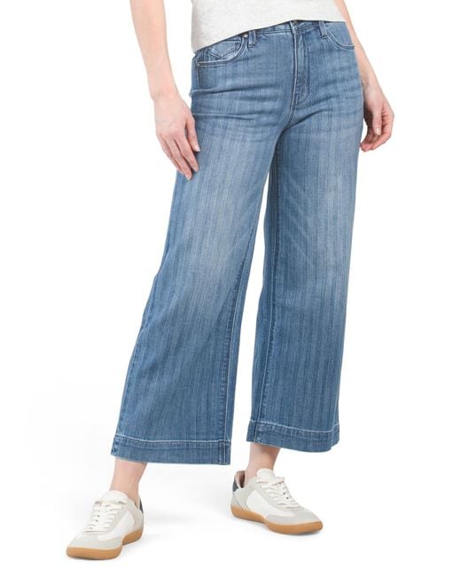 Tj Maxx Blue Greta Chevy Wide Leg Cropped Jeans For Spandex/Cotton