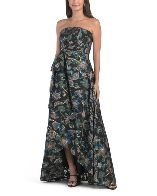 Tj Maxx Green Alice Strapless Draped Gown For Nylon/Polyester