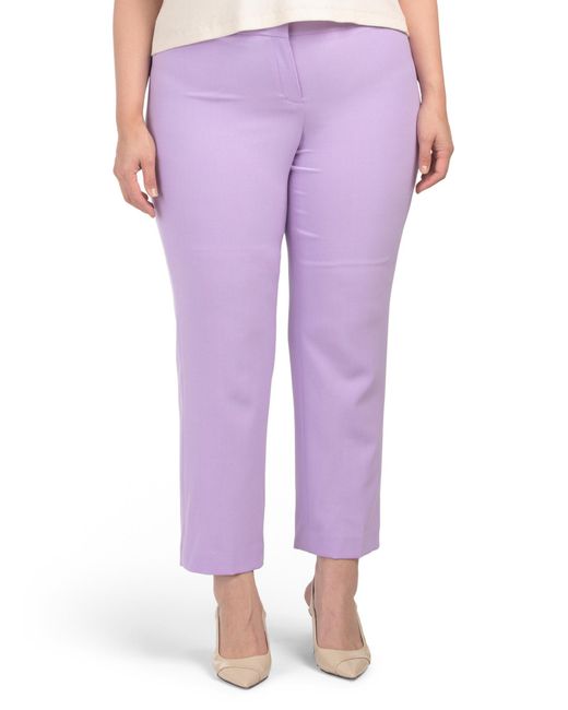 Tj Maxx Purple Plus Fly Front Pants For Polyester