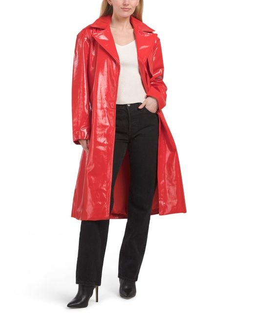 Tj Maxx Red Regina Coat, Polyester/Leather