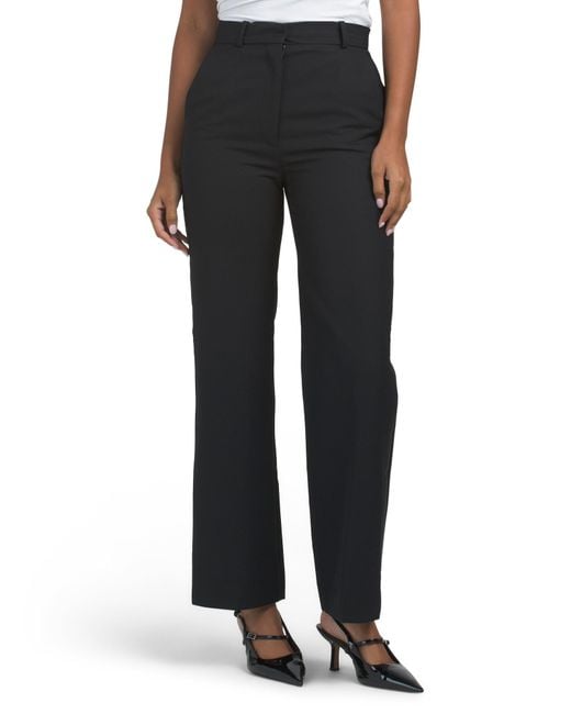 TJ Maxx Straight Leg Trousers For Polyester/Wool in Black | Lyst
