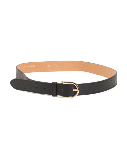 Tj Maxx Black Leather Quilted Belt For Leather