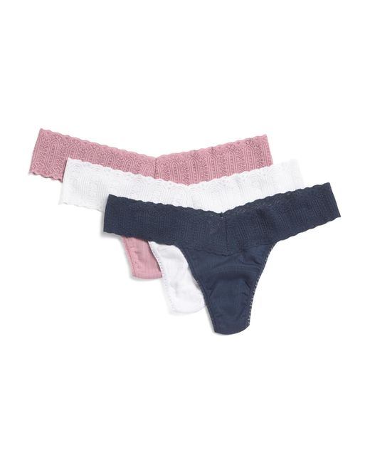 Tj Maxx Blue 3Pk Eco Rx Low Rise Thongs For Nylon/Spandex/Cotton