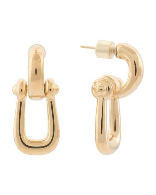 Tj Maxx Metallic 14K Horsebit Chain Earrings For