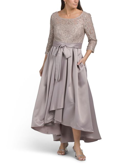 grey party dress woman Gray Tulle Floor Length A-Line Prom Dress, Lovely Puff Sleeve Evening