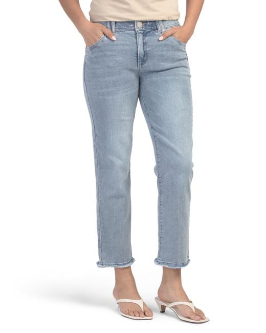 Tj Maxx Blue Ab Technology High Rise Slim Straight Jeans With Cascading Pockets For Spandex/Cotton/Polyester