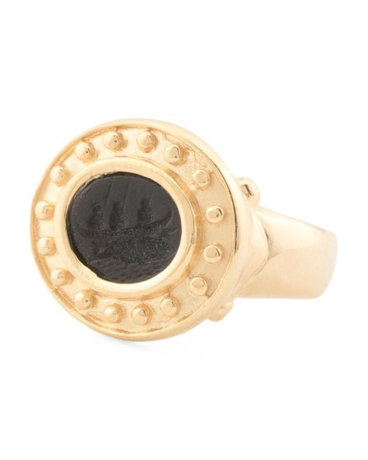 Tj Maxx Multicolor 18Kt Plated Roman Battleship Ring For