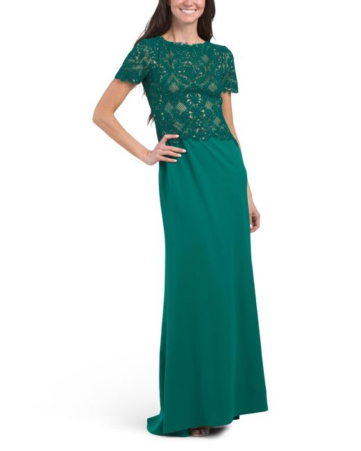 Tj Maxx Green Lace Covered Gown For Spandex/Polyester