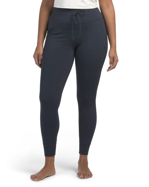 Tj Maxx Blue Base Layer Drawcord Leggings For Spandex/Polyester