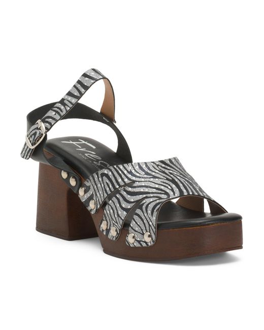 Tj Maxx Metallic Leather Band Heel Sandals For Leather