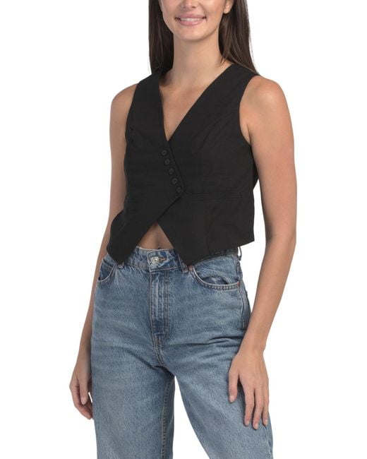 Tj Maxx Blue Asymmetrical Vest Top For Cotton/Polyester