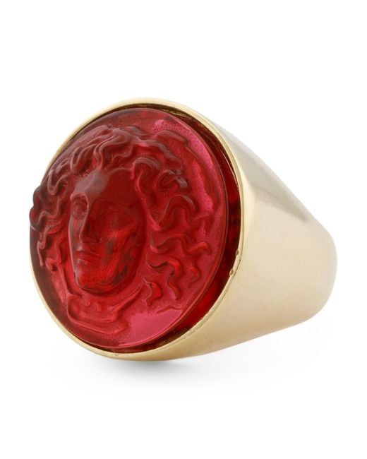 Tj Maxx Red 18Kt Plated Venetian Glass Ring For