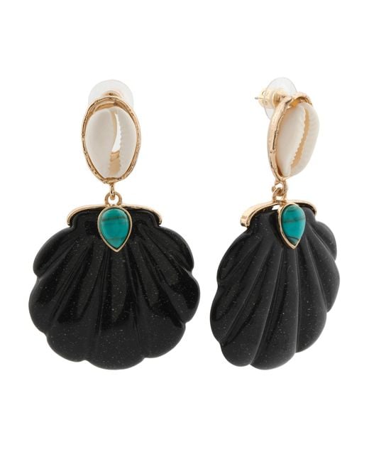 Tj Maxx Black Shell Drop Earrings