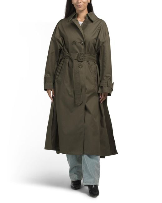 Tj Maxx Green Elegant Long Coat For Cotton/Polyester