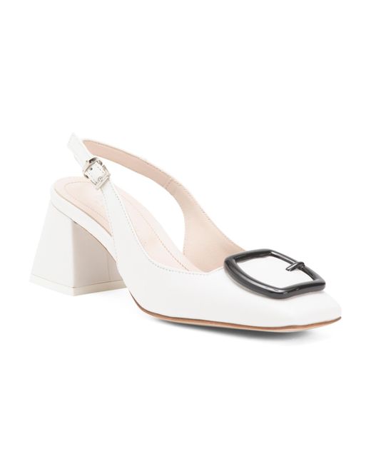 Tj Maxx White Leather Duchess Slingback Heels For