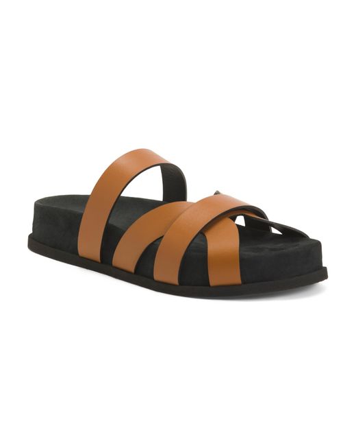 Tj Maxx Brown Leather Ibor Flat Sandals For