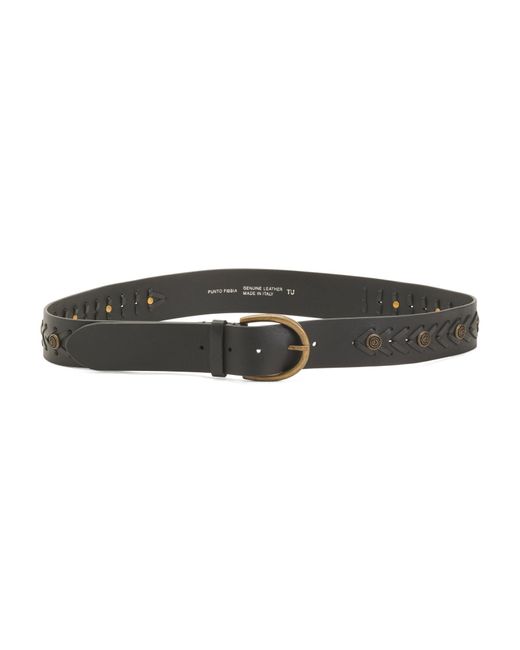 Tj Maxx Black Leather Belt With Trimming Details And Studs